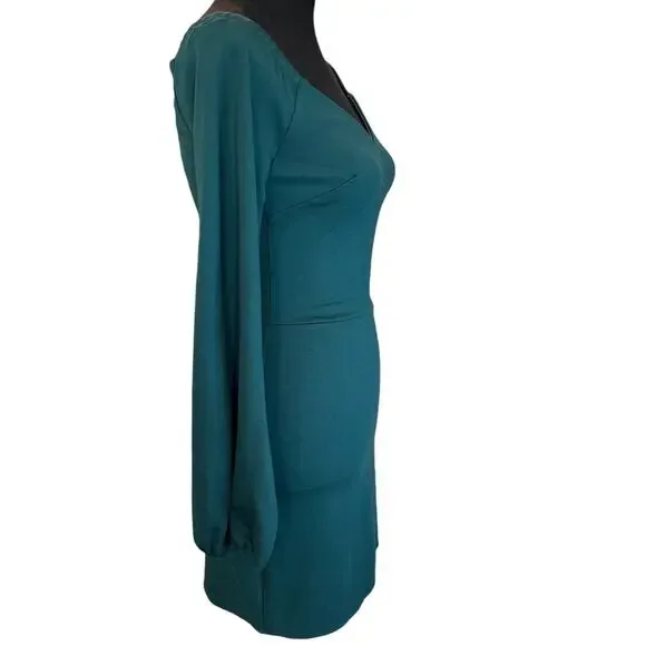 New ~ DRESS THE POPULATION ~Esperanza Emerald Green Bodycon Mini Dress Size  XS